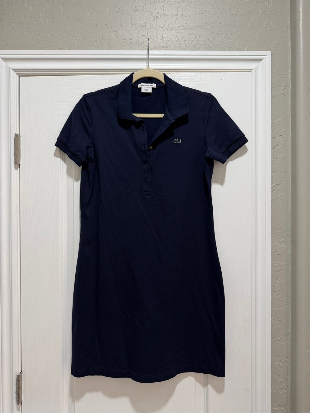Lacoste Navy Short-Sleeve Polo Mini Dress